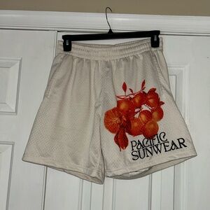NWT PacSun Athletic Basketball Cream and Orange Shorts for Active Comfort